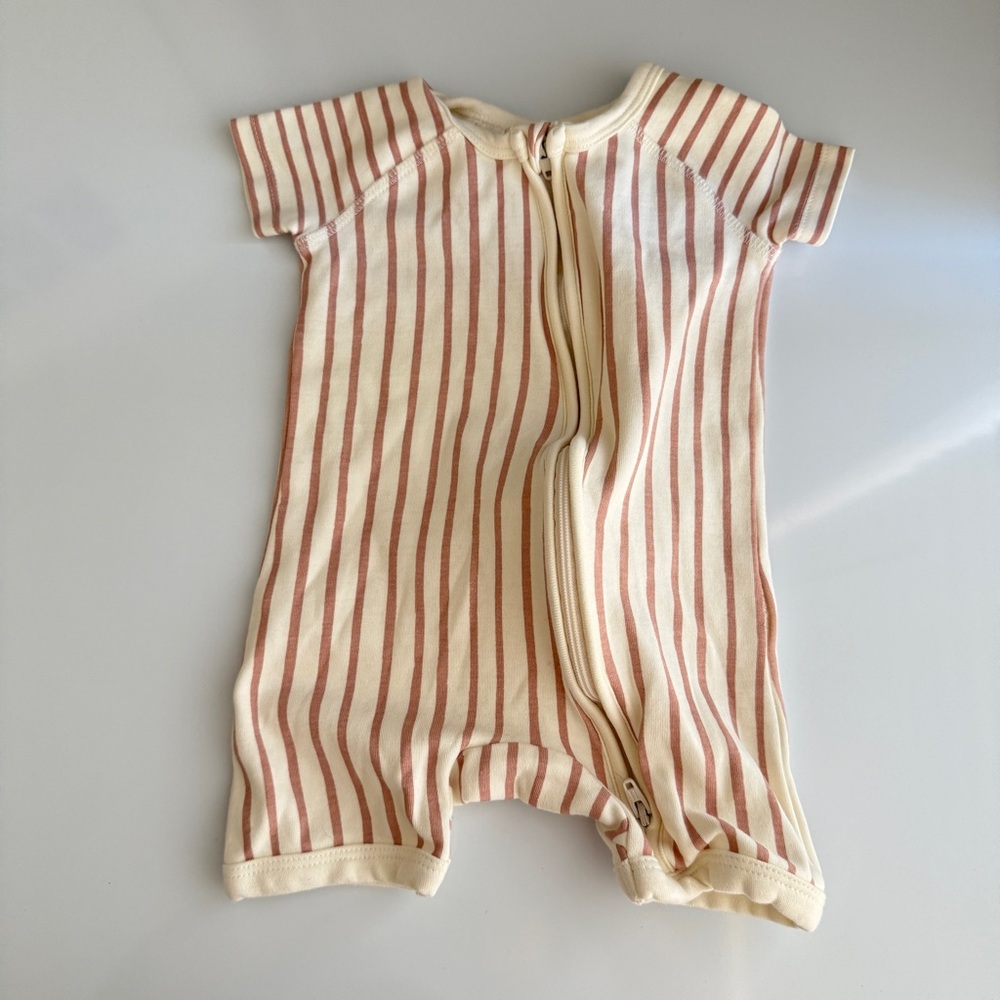 PEHR - Short Sleeve Sleeper - Stripes Away Peony